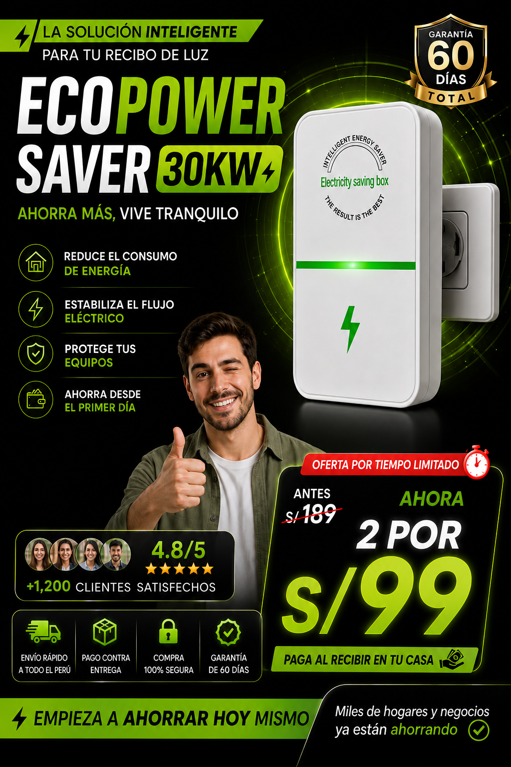 EcoPower Saver 30KW - Ahorrador de Energía Inteligente